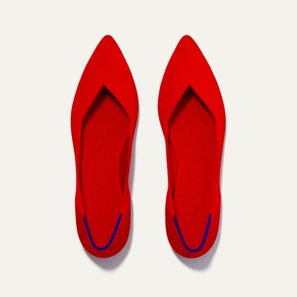 Rothy Flats - The Point Lollipop Red 
Size : 8 
Slightly Worn Look Brand New